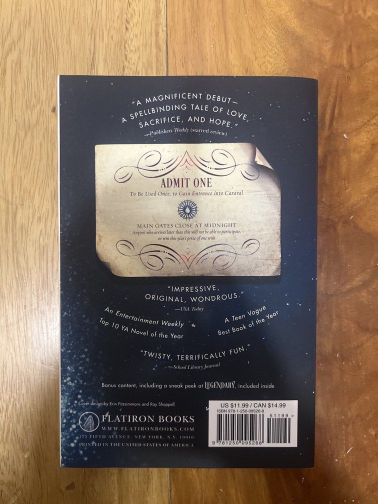 Caraval by Stephanie Garber [BRAND NEW] (Category: Storybooks) located in Quezon City. Submitted by miizukaaa (Listing ID 1450846177, Image 2). Description: Brand new copy of Caraval by Stephanie Garber 10/10 condition BRAND NEW no damages reason for sale: got gifted a dupe Mode of Payment: Gcash Delivery: Grab/Lalamove (shouldered by buyer) .