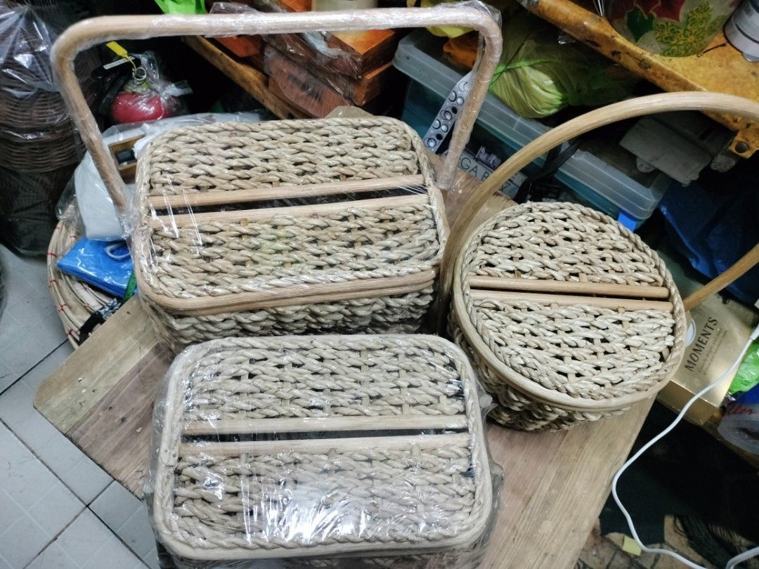 Collection basket (Category: Storage Boxes & Baskets) located in Manila. Submitted by jli_nativecrafts (Listing ID 1450895105, Image 2). Description: - collection basket / kitchen organizer (onion/garlic basket) / manicure basket - Made from natural materials - Ideal for storage or home decor - Lids included to keep contents covered - One basket features a convenient handle - Sturdy and well-made construction - Perfect for organizing any space.