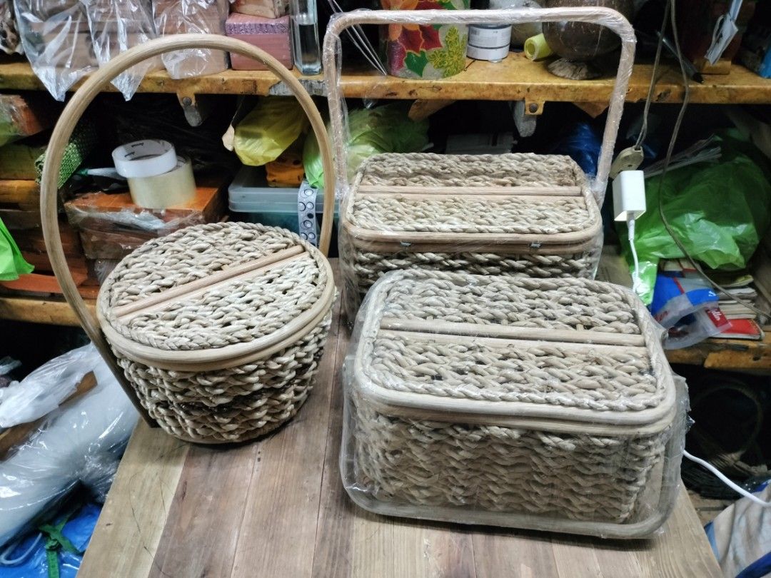 Collection basket (Category: Storage Boxes & Baskets) located in Manila. Submitted by jli_nativecrafts (Listing ID 1450895105, Image 3). Description: - collection basket / kitchen organizer (onion/garlic basket) / manicure basket - Made from natural materials - Ideal for storage or home decor - Lids included to keep contents covered - One basket features a convenient handle - Sturdy and well-made construction - Perfect for organizing any space.