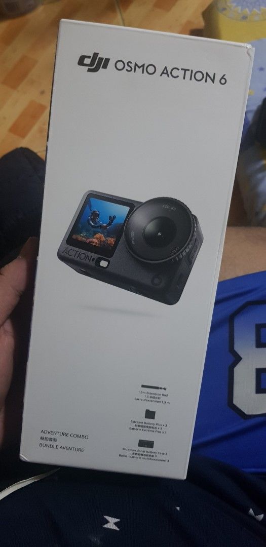 DJI Osmo Action 6 Camera with Charging Hub + DJI Mic Set (Category: Cameras) located in Pasig City. Submitted by purpledude (Listing ID 1450902876, Image 1). Description: DJI Osmo Action 6 + DJI Mic Set – Excellent Condition Selling my DJI Osmo Action 6 together with a DJI Mic Set. Perfect for vlogging, travel, content creation, action sports, and professional-quality videos. Included: DJI Osmo Action 6 Camera DJI Mic Set (transmitters, receiver,