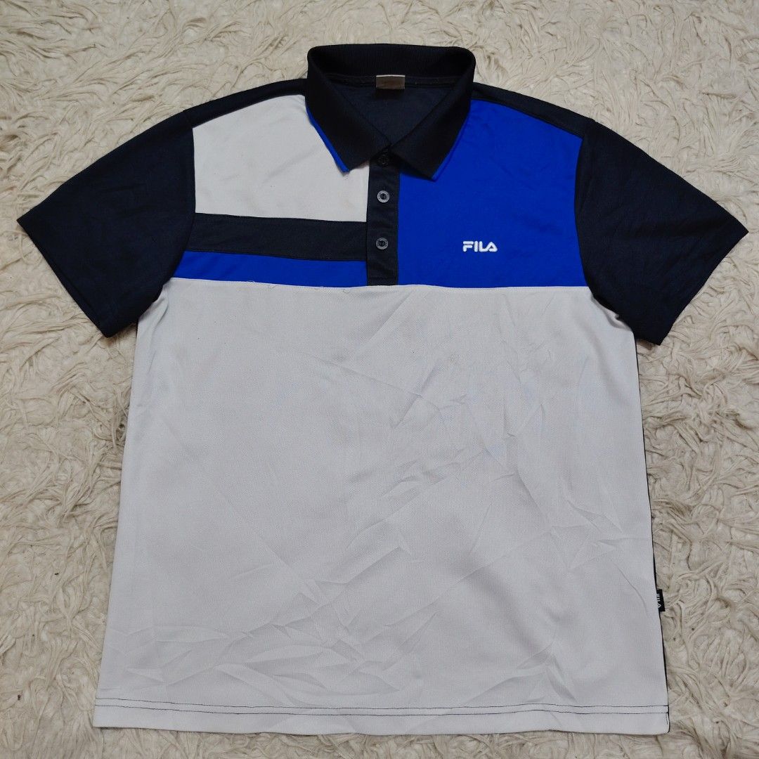 Fila Collar Jersey (Category: Other Sports Equipment and Supplies) located in Bota. Submitted by mista.fixx (Listing ID 1450911036, Image 1). Description: 🔥Declare Status Item : Bundle 🔥Size Tag : 95 🔥Pit 19.5 Labuh 25.5 🔥Made in Korea 🔥Condition : Padu 8.5/10 Fresh baru keluar guni bang. Warna lawa lagi. Material kain jersey . Sesuai buat pakai santai casual atau riadah sukan . Luncurrr #mrf #mrfgarage.