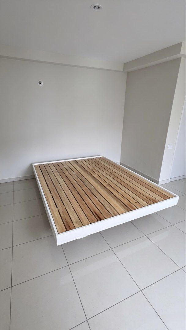 FLOATING BED FRAME PURE MAHOGANY WOOD (Category: Bed Frames & Mattresses) located in Manila. Submitted by shuri_19 (Listing ID 1450907469, Image 2). Description: 100% MAHOGANY WOOD MADE TO ORDER MESSAGE US FB PAGE : G’s furnitures SEND DM HERE AT CAROUSEL .