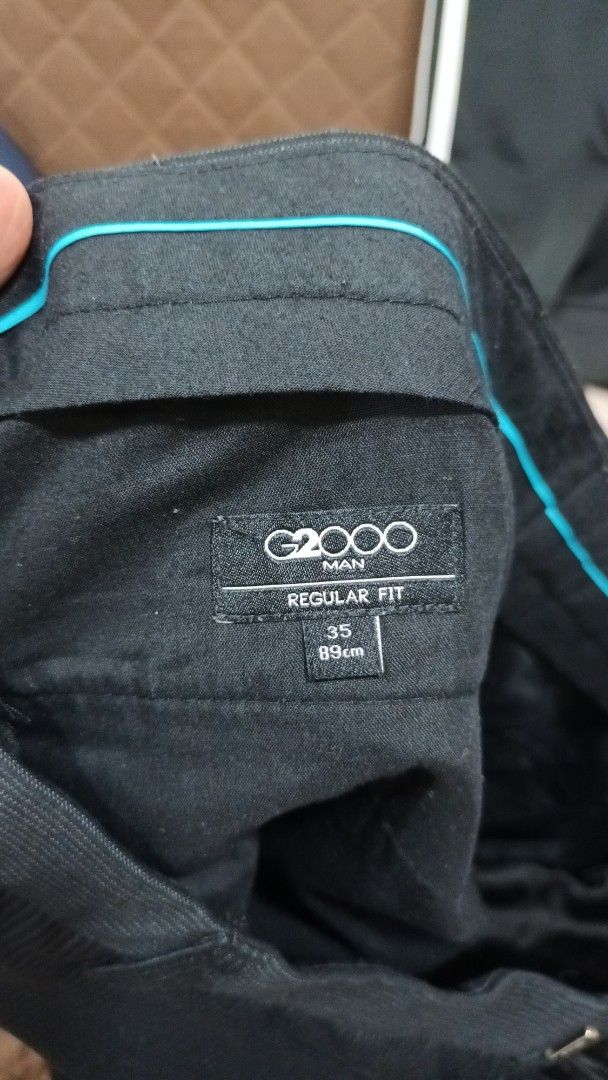 G2000 Man Regular Fit Pants (Category: Trousers) located in Quezon City. Submitted by ddgapstore (Listing ID 1450827005, Image 2). Description: - Brand: G2000 - Color: Black with Pinstripes - Fit: Regular - Size: 35/83cm - Pattern: Subtle pinstripes - Occasion: Work or casual wear .