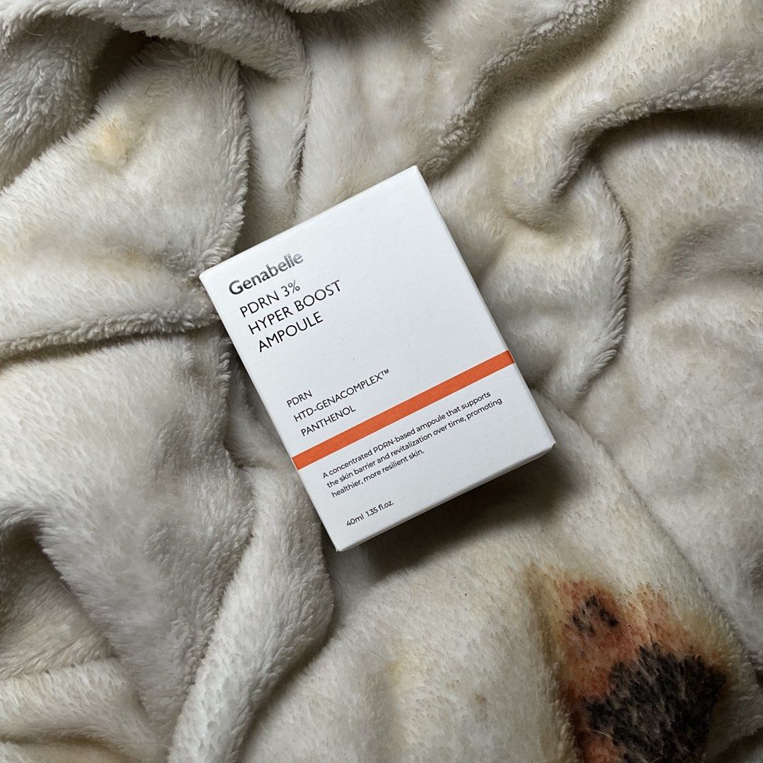 Genabelle PDRN 3% Hyper Boost Ampoule 40ml (Category: Face Care) located in Manila. Submitted by randomlyyoursph (Listing ID 1450878752, Image 1). Description: Reason for sale: Decluttering (in other word, madami na po me gamit, ayaw ko ma expired sila dahil tinatambak ko lang sila, gets?) THIS IS ORIGINAL, ORIGINAL TALAGA AS IN! SF NOT INCLUDED EXP: 2029 Info: This powerful ampoule delivers triple benefits by deeply hydrating boosting skin regen