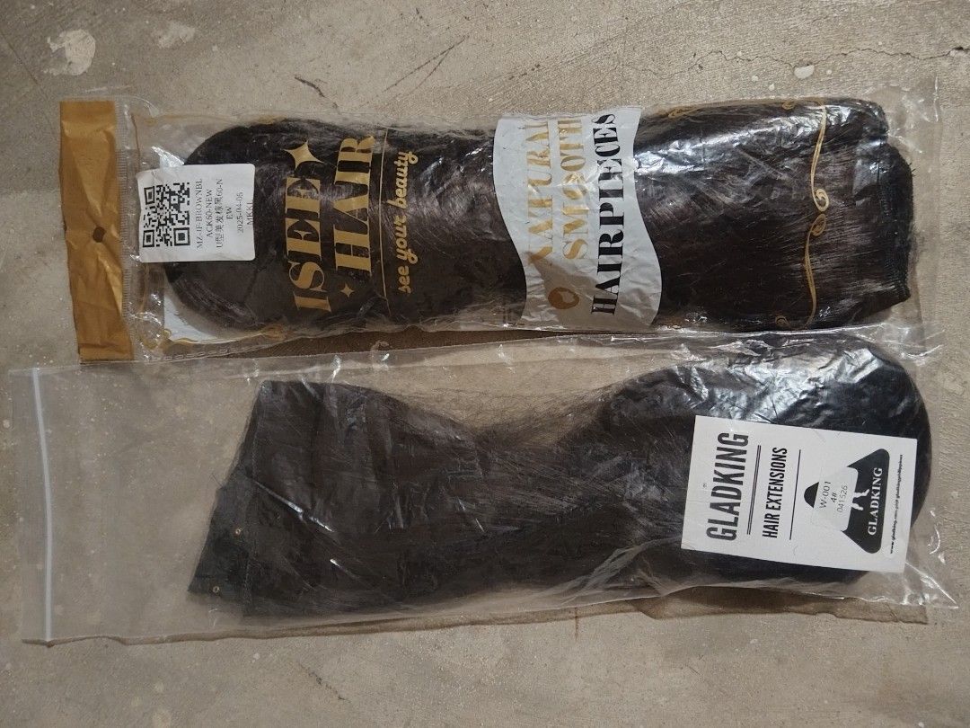 Gladking Clip-in Hair Extensions (Category: Hair Accessories) located in Angeles City. Submitted by friedchikin (Listing ID 1450889765, Image 2). Description: Hair Extensions 56cm in length, brown black x 2 pcs 1 Gladking (brand) and 1 generic hair extension bought from the t1kt0k shop. Will gladly send pictures out of the plastic. Price posted is ALL-IN. Shipping fee included. I just want to sell this. It was never worn outside, only triedd it o