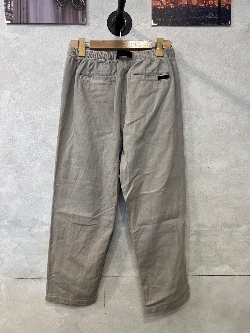 Gramicci Elasticsted Belt Trousers (Category: Trousers) located in Manila. Submitted by -handpick- (Listing ID 1450807237, Image 3). Description: These beige Gramicci trousers are defined by their adjustable webbing belt and functional elasticated waistband. Size : Small Dimensions : Length : 34 Inseam : 24 Leg opening : 7.5 Knee : 10 Thigh : 13 Front rise :14 Waistline : 28,30 .