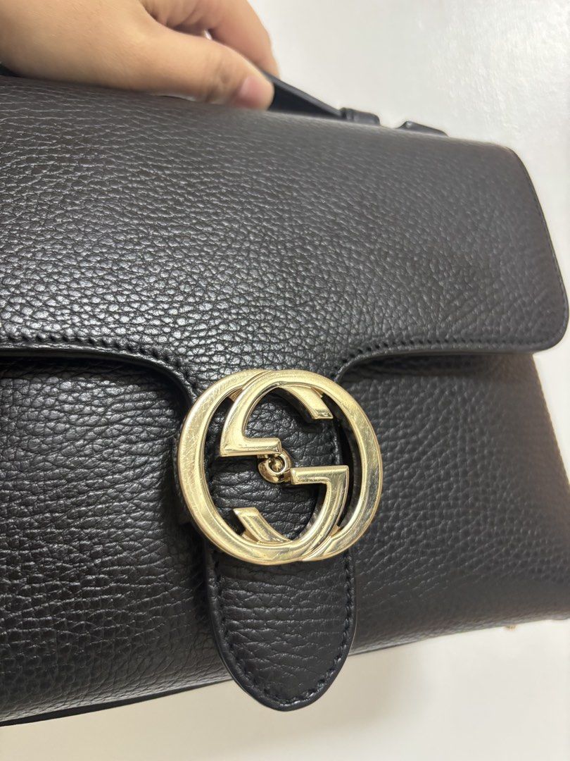Gucci interlocking top handle w entrupy layaway (Category: Luxury Bags & Wallets) located in Bulacan. Submitted by ricammendz (Listing ID 1450863346, Image 2). Description: LP POSTED -can layaway 3 months(40k) -with entrupy - minor hardware scratches 8.5/10 condition -clean inside -with dust bag.