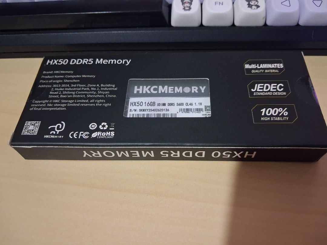 Hkc 1x16 ddr5 5600mhz ram (Category: Computer Parts) located in Manila. Submitted by jaytolens371299 (Listing ID 1450770065, Image 2). Description: negotiable,Hkc 1x16 ddr5 5600mhz ram reason for sale I NEED A 8X2 STICK,still sealed bnew. pede sa mga reseller diyan.