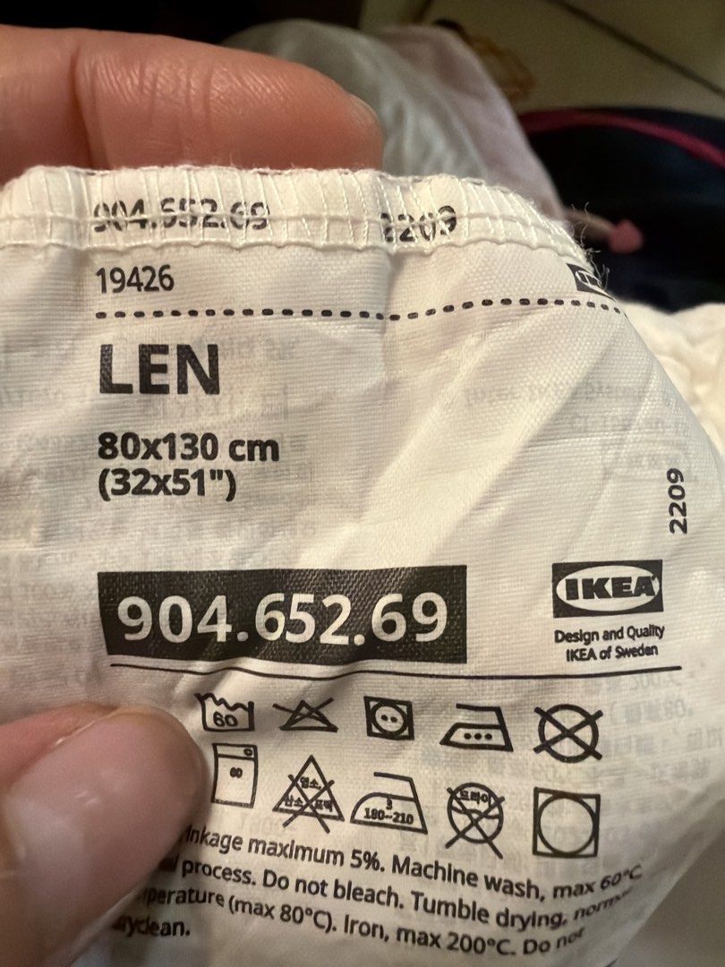 IKEA kids LEN Fitted Sheet 80x130cm 2x White & 1x Pink