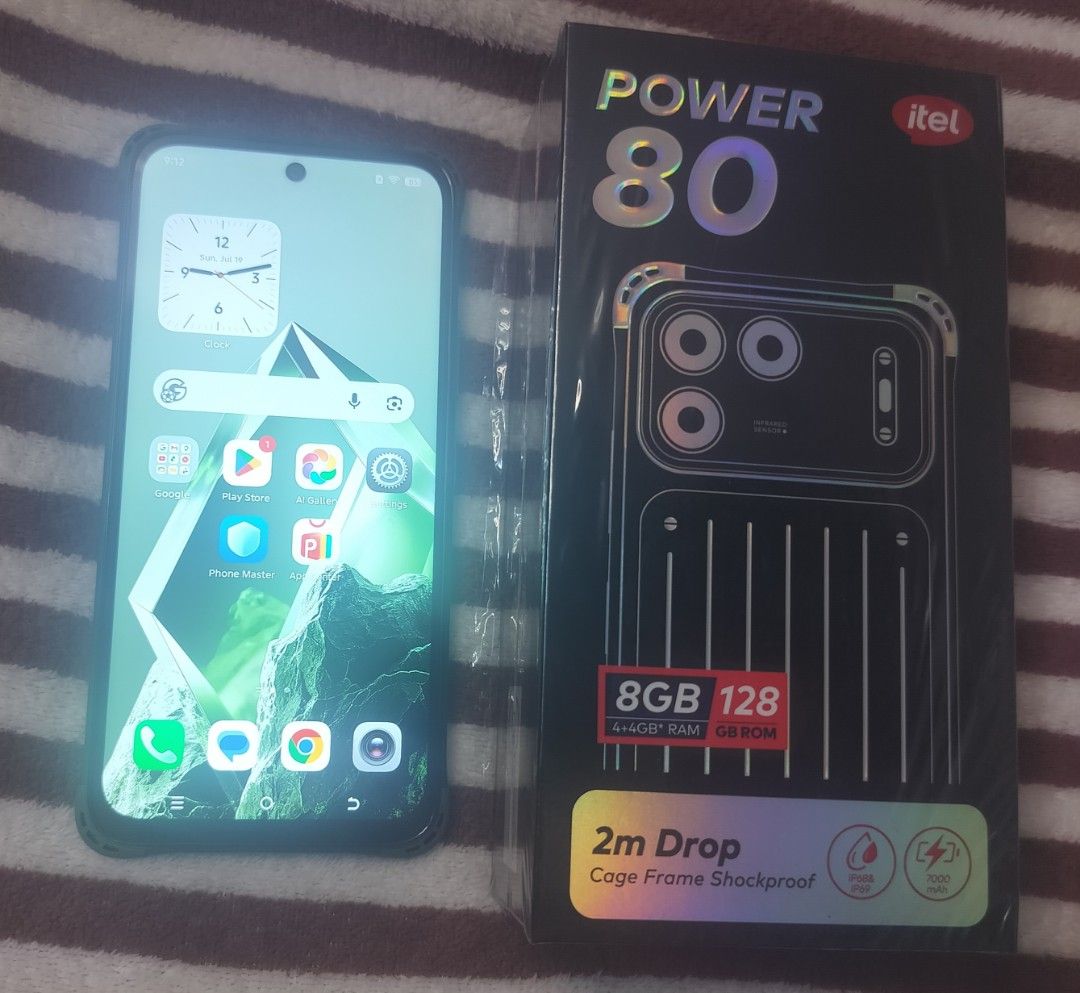 itel POWER 80 Rugged Smartphone (LATEST) (Category: Android Others) located in Cainta. Submitted by whiteelephantph (Listing ID 1450770336, Image 2). Description: bago mga boss, inopen lang para icheck Latest model Itel POWER 80 Rugged Waterproof shockproof 4GB+8GB RAM 128GB ROM Unisoc T7250 Android 16 OS with box, charger, cable, casing Pwede itesting bago bayaran Antipolo City loc Fix na ₱6,300 Pm is the Key!.