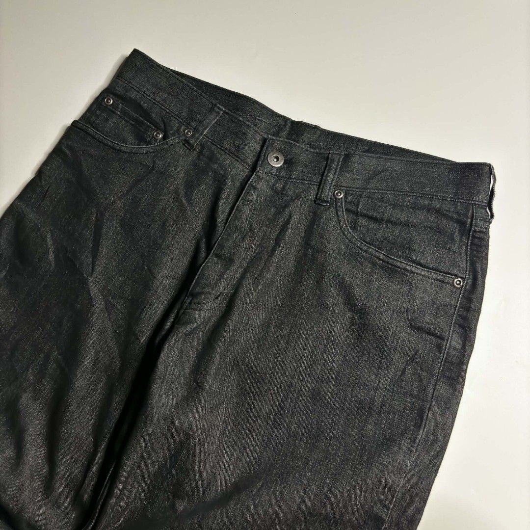 Japanese Baggy Raw Denim Pants (Category: Jeans) located in San Pablo. Submitted by refitsph (Listing ID 1450744657, Image 3). Description: - Waist: 32 - Length: 39 - Hem: 9.5 - Leg Opening: 9 - Rise: 12 - Legit / Authentic - Issue: scratch on heel drag - Already Washed and Ready to Wear.