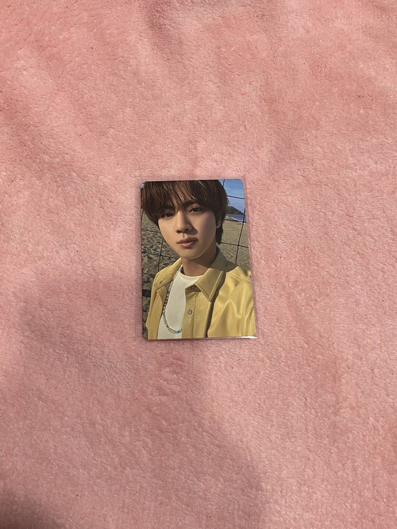 bts jin butter photocard (Category: K-Wave Merchandise) located in Manila. Submitted by a22bee (Listing ID 1450934961, Image 1). Description: mop: gcash mod: lalamove, angkas padala, grab express, jnt - can meet around dlsu/waltermart molino blvd item description: - with pc sleeve - no toploader.