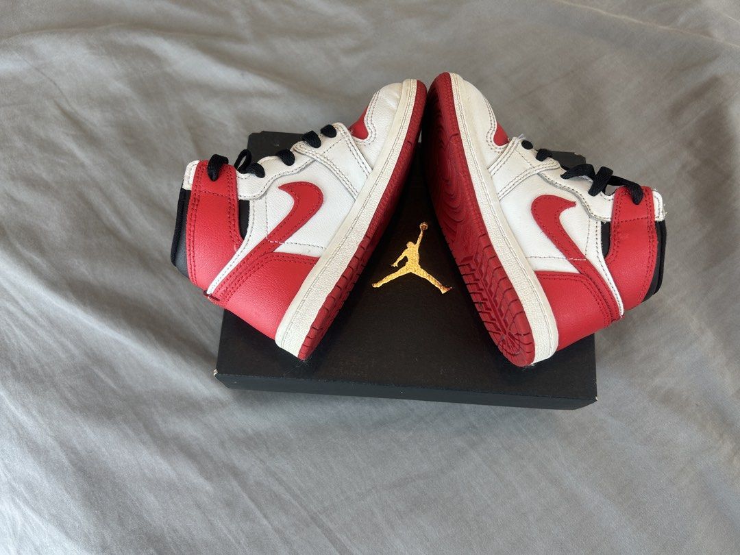 JORDAN 1 RETRO HIGH OG - TD （分類：嬰兒及小童流行時尚）位於 Hong Kong。 由 walk_by_sole 提交（商品編號 1450797984，圖片 1）。簡介： JORDAN 1 RETRO HIGH OG TD PRICE 200$ SIZE 8C CONDITION - USED BUT NOT ABUSED, WHAT YOU SEE IS WHAT YOU GET. FOR AGE 2-3 yrs old。