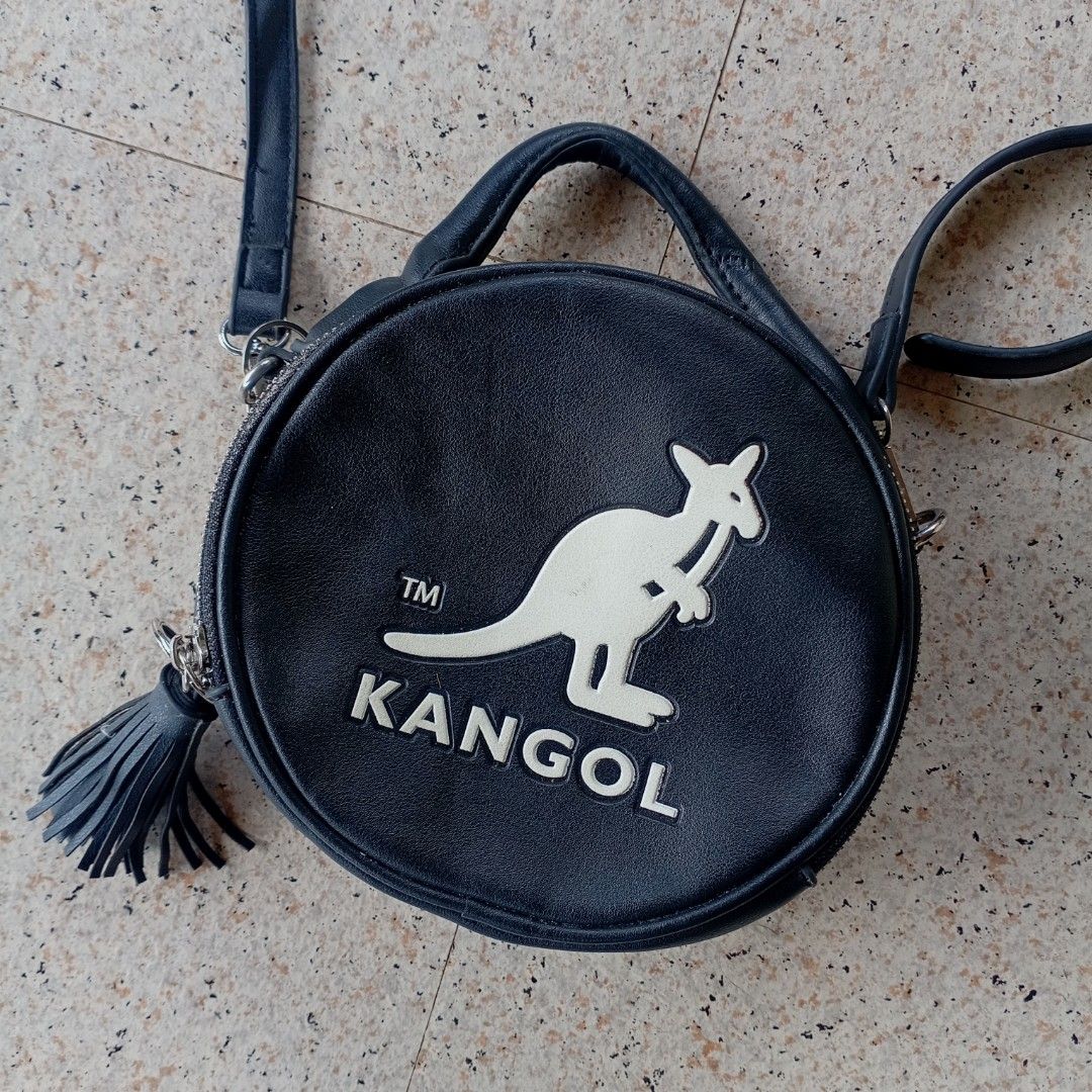 Kangol Round Sling Bag with Tassel (Category: Cross-body Bags) located in Maramag. Submitted by kenthrift_ (Listing ID 1450751563, Image 2). Description: Kangol Round Sling Bag with Tassel •Excellent condition •Issue: Naipit sa likod, check last photo.