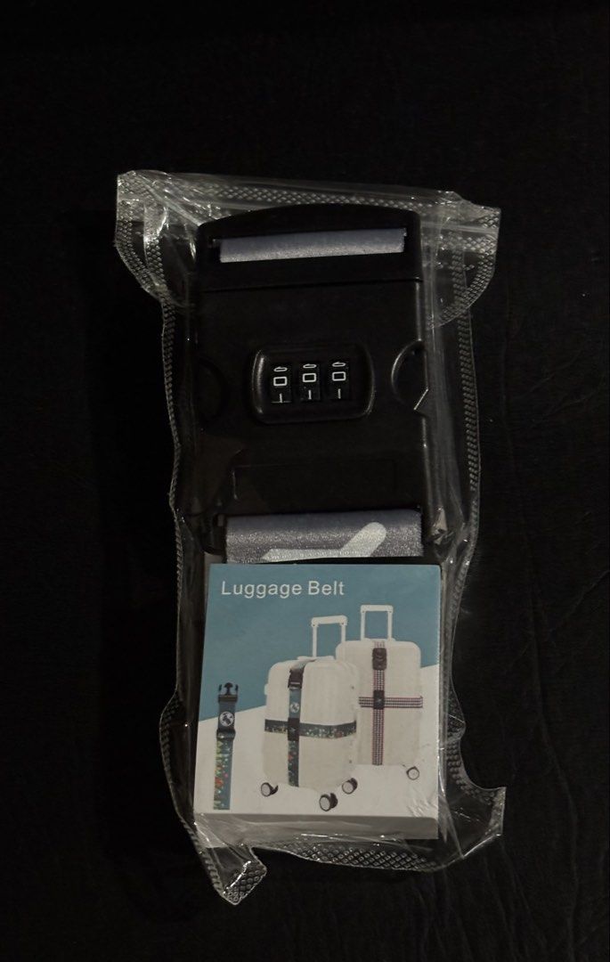 Luggage Belt with 3-Digit Combination Lock (Category: Luggage) located in Quezon City. Submitted by elenjo (Listing ID 1450929956, Image 2). Description: Brand new | Sealed in original packaging Keep your luggage secure while traveling with this adjustable luggage belt featuring a built-in 3-digit combination lock. The sturdy strap helps keep your suitcase closed and makes it easier to identify on the baggage carousel. Perfect for frequent travel