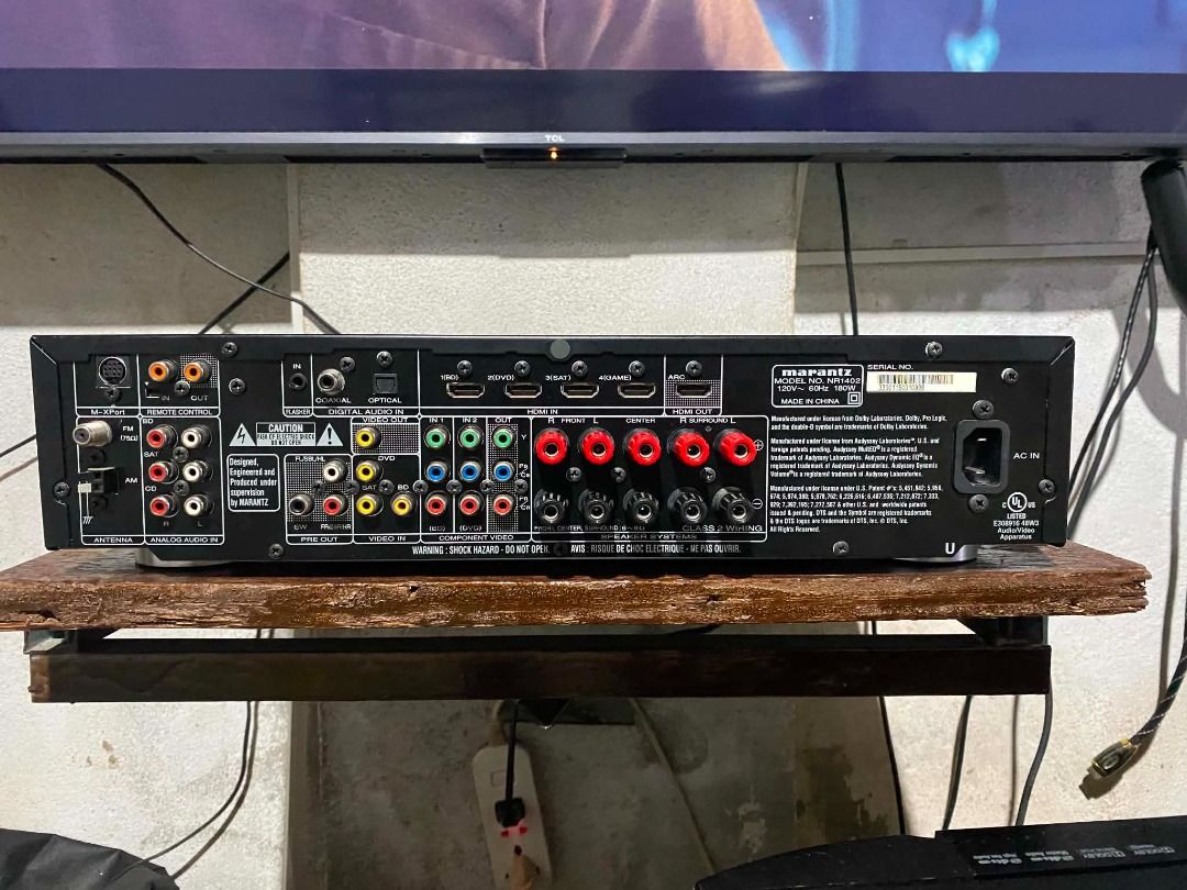 Marantz NR1402 Slim 5.1 AV Receiver (Category: Soundbars, Speakers & Amplifiers) located in Antipolo. Submitted by canadafindss (Listing ID 1450763386, Image 2). Description: https://www.carousell.ph/ph/u/canadafindss Marantz NR1402 Slim 5.1 AV Receiver Slim Design: Space-saving profile, easy to fit on standard media shelves. 5.1 Channel Surround: Solid surround sound performance for home theater and music. HDMI Connectivity: Multiple inputs for 