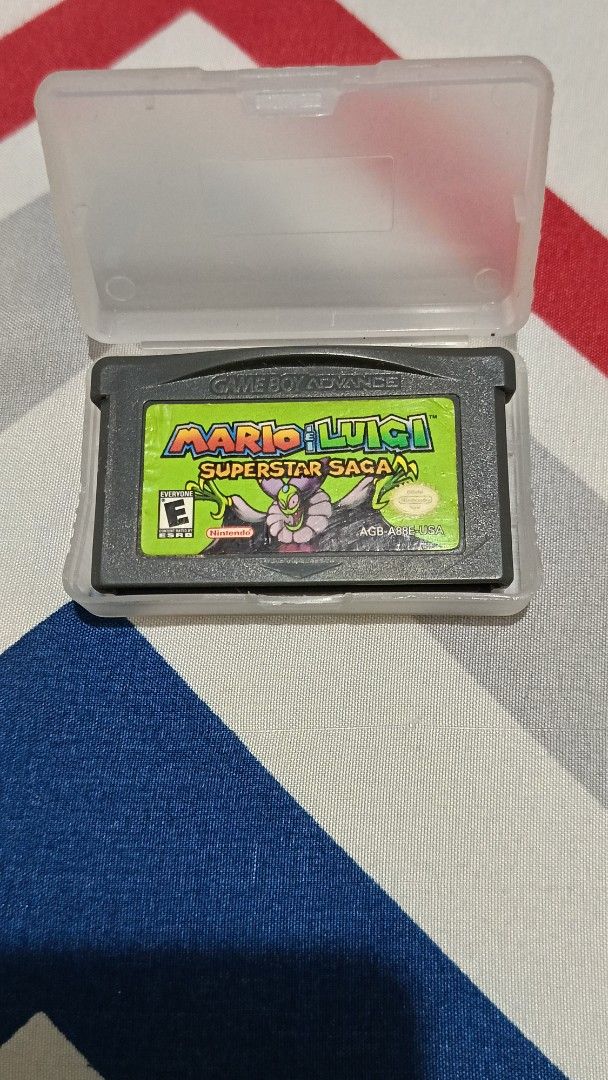 Mario & Luigi Superstar Saga (Category: Nintendo) located in Antipolo. Submitted by yappersupreme (Listing ID 1450767544, Image 1). Description: - AUTHENTIC Mario & Luigi Superstar Saga for Game Boy Advance - Cartridge is in a protective case - Tested and confirmed working on Game Boy Advance SP.