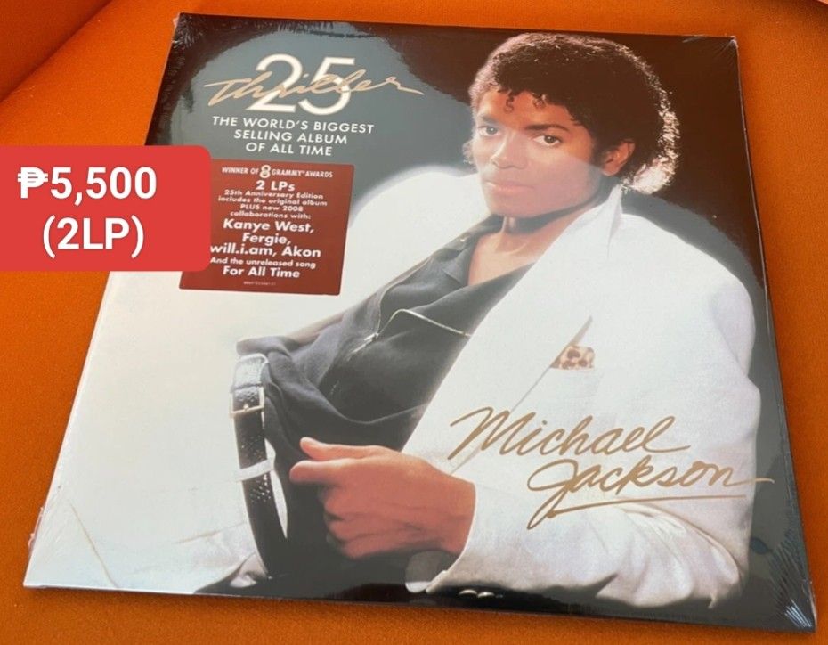 Michael Jackson Thriller: 25th Anniversary Edition 2 LP (Category: Vinyls) located in Manila. Submitted by ramonrobin.cruz (Listing ID 1450813575, Image 1). Description: Michael Jackson Thriller: 25th Anniversary Edition 2 LP = ₱5,500 brand new sealed made in USA.