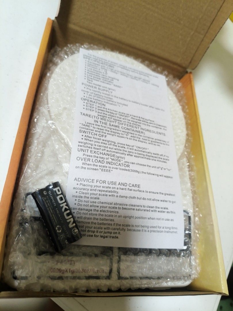 Mini Kitchen Scale (Category: Health Monitors & Weighing Scales) located in Valenzuela. Submitted by shesstore (Listing ID 1450932592, Image 3). Description: For just ₱150, you can get a scale to monitor your food intake, and it even comes with a free battery! Feel free to PM me for any inquiries! 😊💕.