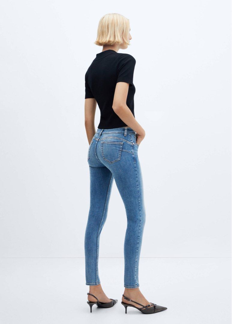 MNG Push-Up Skinny Jeans Blue Denim (Category: Jeans) located in Pasay City. Submitted by acocloset (Listing ID 1450763721, Image 2). Description: - MNG Blue Skinny Jeans -I only had the hem altered to give it a more stylish look. -Used once only - Push-up style for a flattering fit - Cropped length with trendy frayed hem - Classic five-pocket design - Comfortable stretch denim - Versatile for everyday styling.