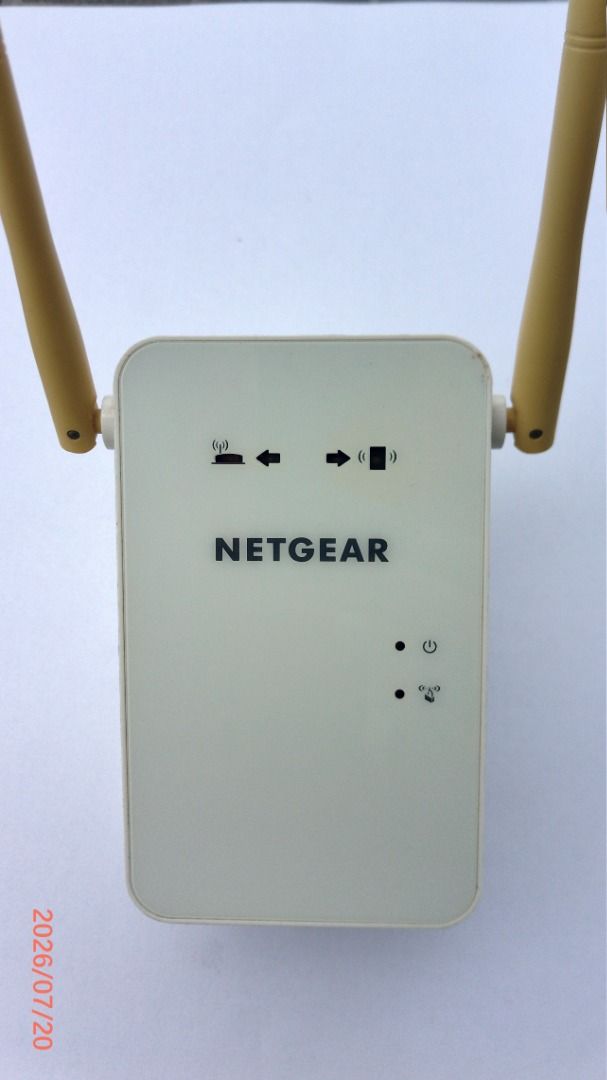 NETGEAR WiFi Range Extender EX6100 (Category: Networking) located in Las Pinas. Submitted by goethestrasse (Listing ID 1450831732, Image 1). Description: - NETGEAR WiFi Range Extender EX6100 - Boosts and extends your existing WiFi signal - Wireless Standard: 802.11ac (Dual-band: 2.4 GHz and 5 GHz) - Plugs directly into a wall socket for convenience (two round pins) - Includes an Ethernet port for wired device connections - Equipped with two anten