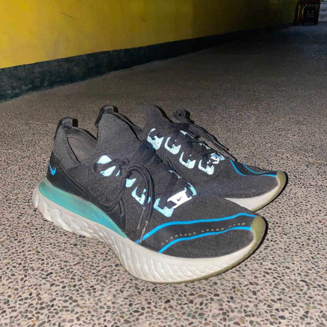 Nike React Infinity Run Flyknit 3 size 8.5 (Category: Sneakers) located in Manila. Submitted by johnpm (Listing ID 1450736806, Image 3). Description: - Black Nike React Infinity Run Flyknit 3 - Teal accents on sole and swoosh - Lace-up closure - Ideal for running or everyday wear - Please check photos for condition details.