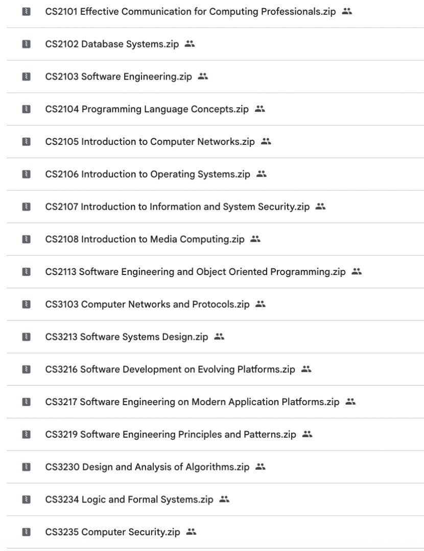 NUS Computing/ Computer Science Module Notes A+ (Category: Textbooks) located in Singapore. Submitted by igotnoteslah (Listing ID 1450801250, Image 3). Description: All the modules listed: $38.00 Per module: $8.00 Download link will be provided once payment is made. ALL YOU NEED to do well in school. What we have, we provide. CS1010E Programming Methodology (E) BT1101 INTRODUCTION TO BUSINESS analytics.zip BT2101 IT AND DECISION making.zip BT4221