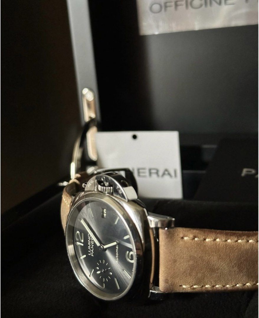Officine Panerai Luminor Panerai Automatic Watch (Category: Luxury Watches) located in Pasay City. Submitted by acocloset (Listing ID 1450737300, Image 2). Description: Complete inclusions ‼️ PAM 00755 Watch Year 2019 Box Manuals / booklets Authenticity card and Tag Paper bag Extra strap worth 15k ₱325k .