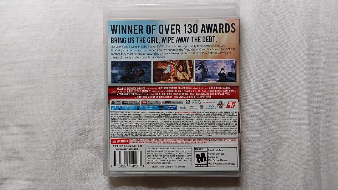 Original "Bioshock Infinite (Complete Edition)" (PS3) (Category: PlayStation) located in Antipolo. Submitted by imperial_trader (Listing ID 1450757044, Image 3). Description: - RFS: personal emergency *NEGOTIABLE/OPEN TO OFFERS as well - offers will be considered until a deal is made (items are delivered to the buyer and payment is made) - auto accept price: Php 400 - bought from Amazon USA - lightly used/used with care.