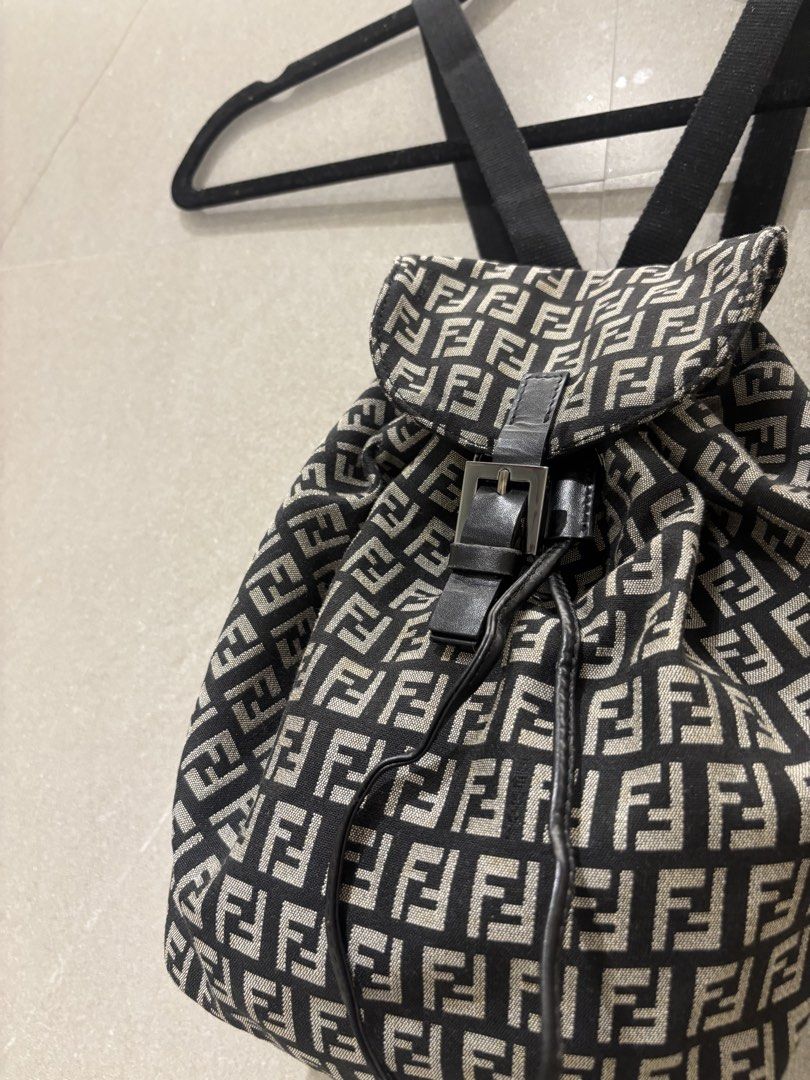 Original FENDI backpack (Category: Luxury Bags & Wallets) located in Rizal. Submitted by cottoncandyspot (Listing ID 1450909165, Image 1). Description: Vintage Original Fendi Zucchino Canvas Mini Backpack This is a vintage Fendi Zucchino Monogram Canvas Mini Backpack (the “Zucchino” print is the smaller version of Fendi’s iconic FF Zucca pattern). 🔍 Product & Condition Details * Model: Vintage Fendi Zucchino Canvas Drawstring Mini Backpack * Mat