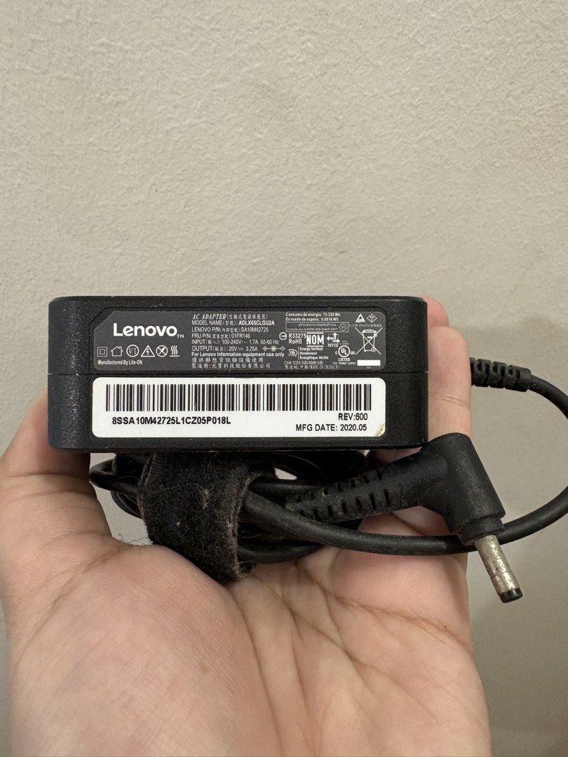 ORIGINAL Lenovo AC Adapter Charger (Category: Chargers) located in Quezon City. Submitted by lux4cheapmnl216 (Listing ID 1450782927, Image 2). Description: - Genuine Lenovo AC Adapter - Model: ADL230NLC3A - Input: 100-240V~1.5A - Output: 20V 11.5A - Condition: Works great - Reason for Selling: Upgraded to a new laptop - Please check photos for detailed condition..