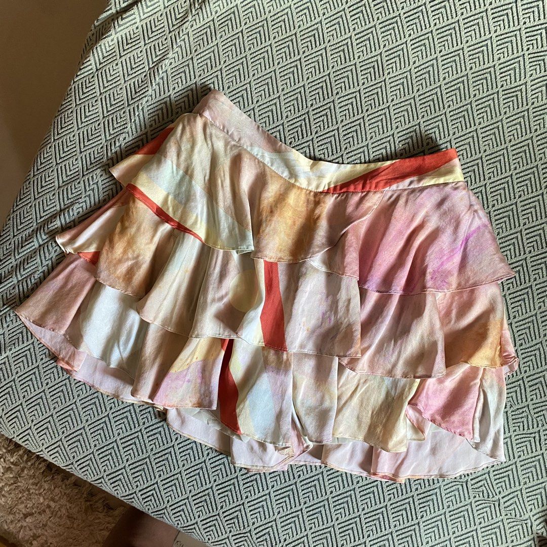 Pastel Tiered Ruffle Short Skirt (Category: Skirts) located in Daet. Submitted by twonettt (Listing ID 1450766988, Image 1). Description: - very pretty - has pockets on each side - 14 inches (W) 15 inches (L).