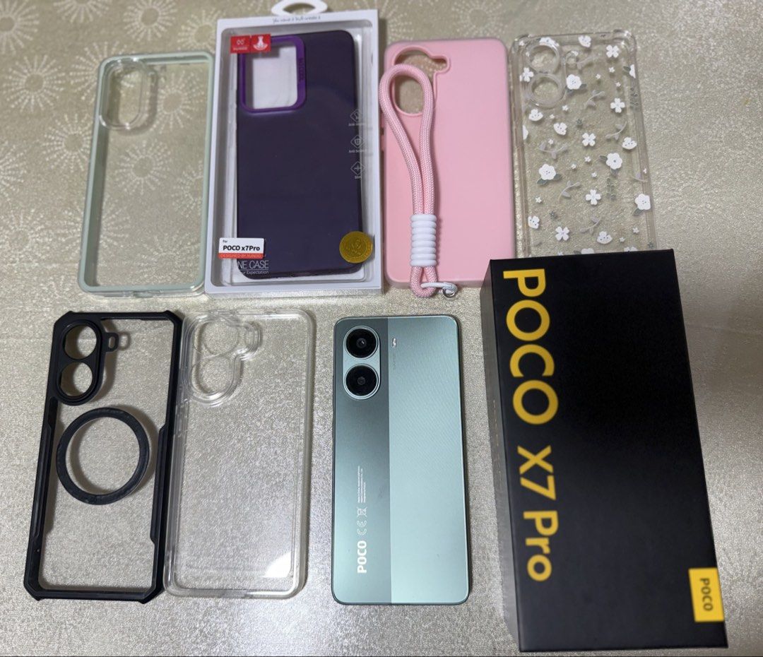 Poco X7 Pro - Complete Set 12/256gb (Category: Android Others) located in Quezon City. Submitted by auriellestuffshop (Listing ID 1450739470, Image 1). Description: Complete set with cases Hindi pa nagamit charger No issue.