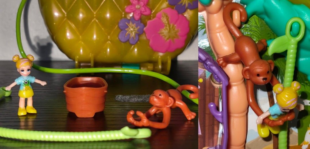 (Free shipping) Polly Pocket Pineapple Tropical Treehouse Playset (Category: Kids Toys) located in Quezon City. Submitted by jsonlinestore21 (Listing ID 1450760844, Image 2). Description: 🍍Polly Pocket Pineapple Tropical Treehouse Playset🍍 ✅Polly Pocket Pineapple Playset. ✅Opens to a tropical treehouse scene. ✅Features monkeys and a boat. ✅Includes original Polly doll and accessories. ✅Great for collectors or imaginative play ✅Clean and Sanitiz