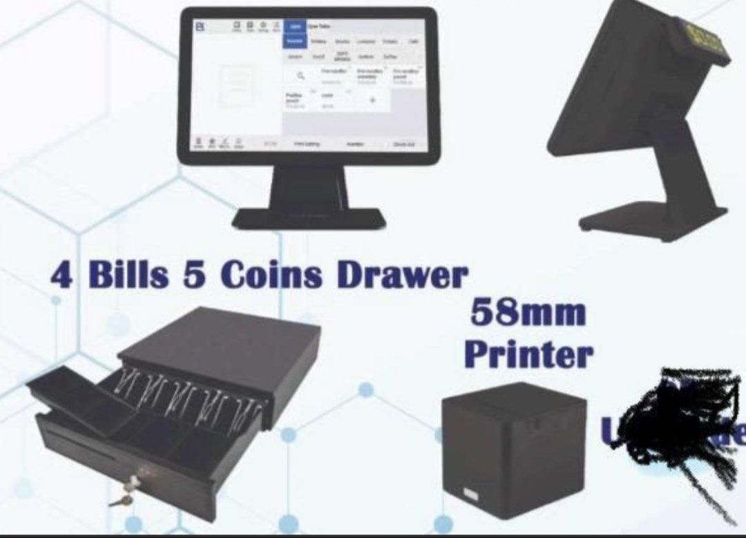 POS System with Touch Screen, Cash Drawer, and Printer