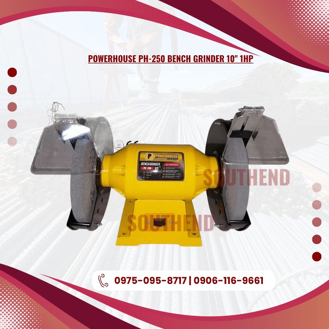 POWERHOUSE PH-250 BENCH GRINDER 10" 1HP (Category: Other Home Appliances) located in Caloocan City. Submitted by jepoy_southendconstruction (Listing ID 1450798706, Image 1). Description: 𝕆ℕ 𝕊𝕋𝕆ℂ𝕂 – ℍ𝕚𝕘𝕙-ℚ𝕦𝕒𝕝𝕚𝕥𝕪 𝕀𝕟𝕕𝕦𝕤𝕥𝕣𝕚𝕒𝕝 & ℂ𝕠𝕟𝕤𝕥𝕣𝕦𝕔𝕥𝕚𝕠𝕟 𝕄𝕒𝕥𝕖𝕣𝕚𝕒𝕝𝕤 𝕃𝕠𝕠𝕜𝕚𝕟𝕘 𝕗𝕠𝕣 𝕢𝕦𝕒𝕝𝕚𝕥𝕪 𝕔𝕠𝕟𝕤𝕥𝕣𝕦𝕔𝕥𝕚𝕠𝕟 𝕒𝕟𝕕 𝕙𝕒𝕣𝕕𝕨𝕒𝕣𝕖 𝕞𝕒𝕥𝕖𝕣𝕚𝕒𝕝𝕤? 𝕎𝕖 𝕤𝕦𝕡𝕡𝕝𝕪 𝕒 𝕨𝕚𝕕𝕖 𝕣𝕒𝕟𝕘𝕖 𝕠𝕗 𝕕𝕦𝕣�