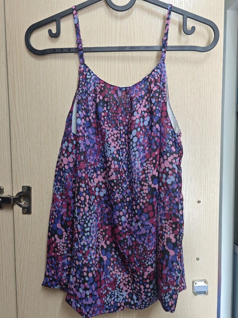 Purple Cami Top (Category: Sleeveless) located in Taguig. Submitted by hellojuly (Listing ID 1450793086, Image 2). Description: - Purple cami top with adjustable strap - Can fit Small to Medium.