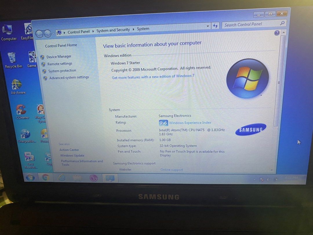 Samsung Laptop n150 plus (Category: Laptops & Notebooks) located in Makati City. Submitted by jdeep9 (Listing ID 1450933135, Image 2). Description: - Samsung Laptop - Intel Atom Processor @ 1.83 GHz - 1 GB RAM - Windows 7 Starter (32-bit OS) - Online Support Available.