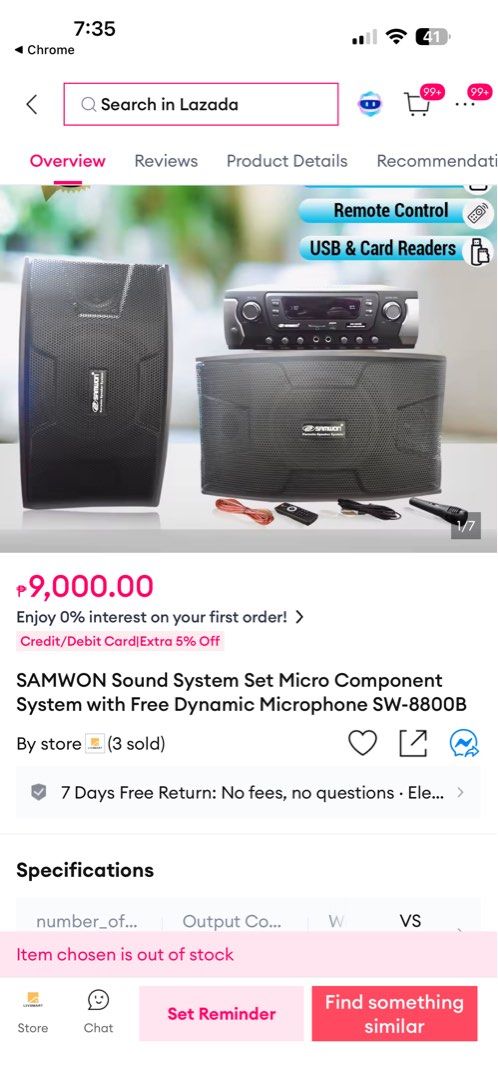 SAMWON SW-8800B Sound System Set with Microphones (Category: Soundbars, Speakers & Amplifiers) located in Taguig. Submitted by crismarie25 (Listing ID 1450864310, Image 2). Description: - Samwon SW-8800B Sound System Set - Includes Amplifier and Two Speakers - Comes with Microphones - USB and Card Reader Functionality - Ideal for Karaoke and Parties Used once during bday, then stored na kasi we bought a new speaker. Bought it around 6-7k ata. RFS