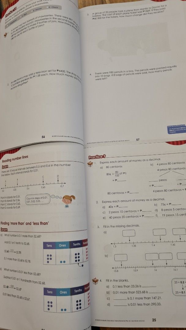 Scholastic Prime Mathematics Coursework Books 4A & 4B (Category: Textbooks) located in Cavite. Submitted by helpusdeclutter (Listing ID 1450736605, Image 3). Description: Prime Mathematics Coursework Books 4A & 4B for Grade 4 2nd Edition / Philippine Edition Published by Scholastic Used with plastic cover with minimal writing inside but can be erased. SRP: P1,699. Selling for only P500. .