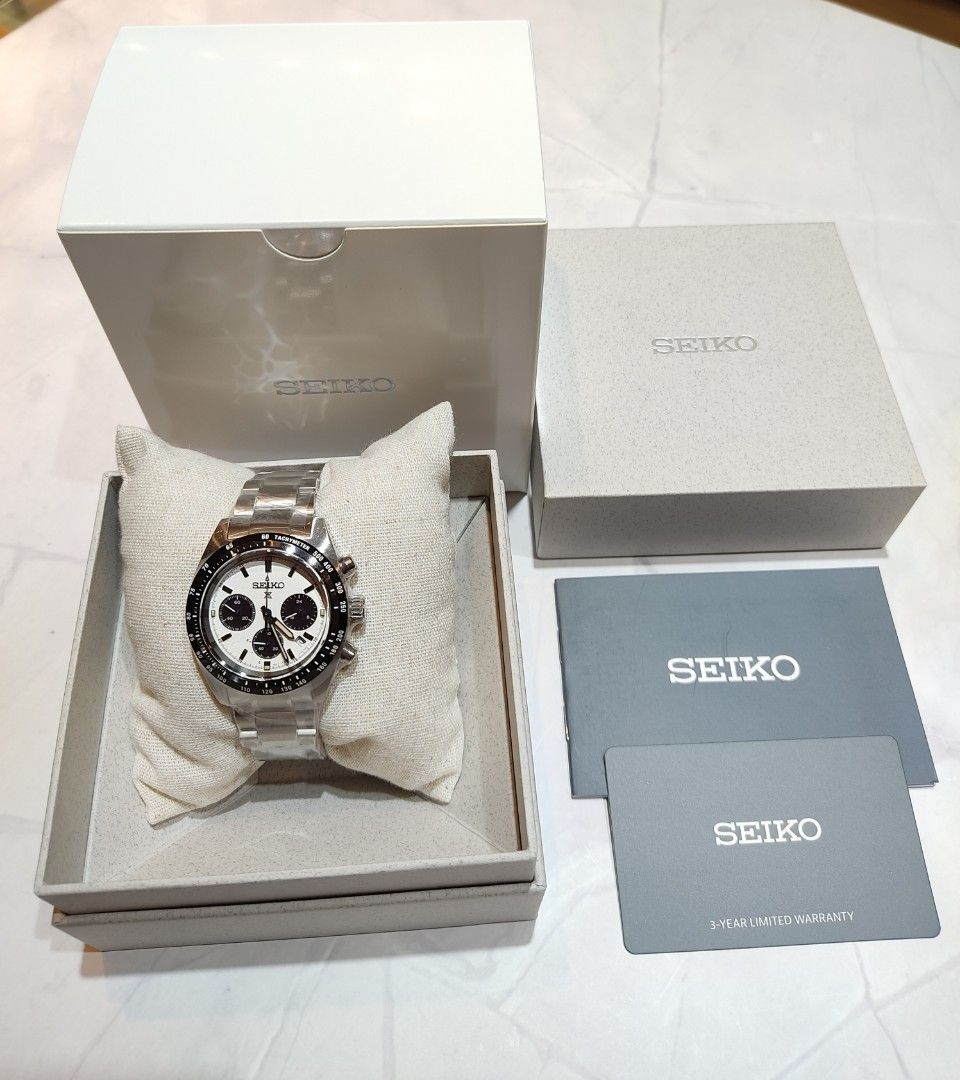 SEIKO SPEEDTIMER PANDA SSC813P1 (Category: Luxury Watches) located in Mandaluyong City. Submitted by watchsquadph (Listing ID 1450812128, Image 2). Description: SEIKO PROSPEX - SPEEDTIMER PANDA SSC813P1 (Complete Set) 💯Brand new. 100% Authentic. YOU will be the first owner and warranty is registered to you. Case diameter: 39mm Water resistance: 100 meters Movement: Solar-powered Power Reserve: 6 to 9 months Glass: Sapphire Crystal Cash Discounte