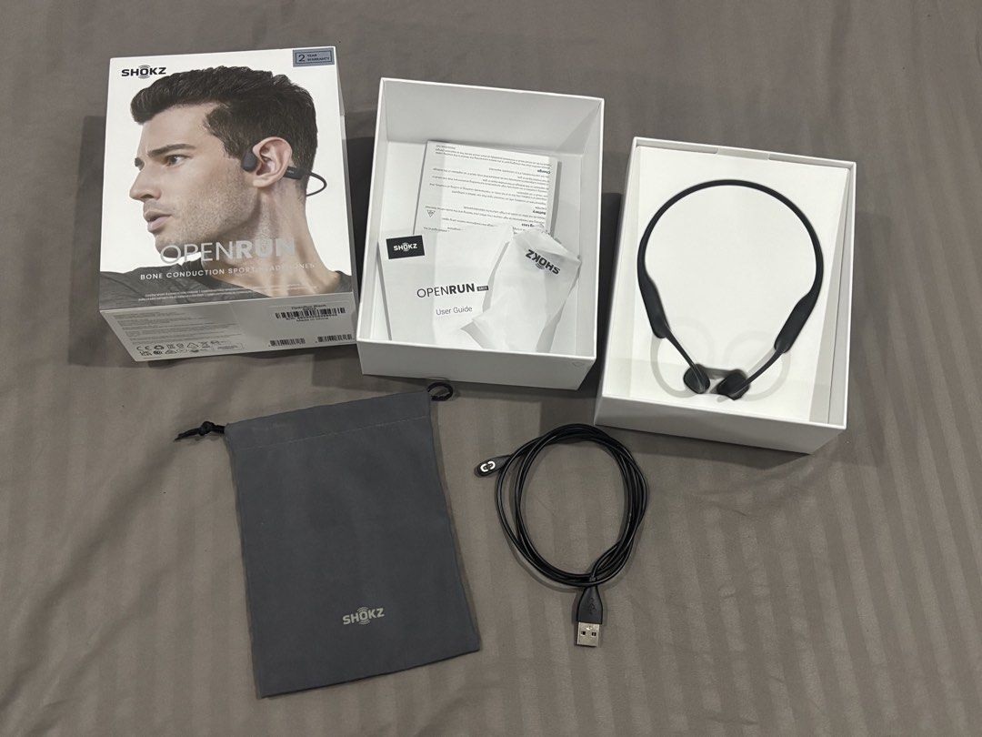 Shokz Openrun (Category: Headphones & Headsets) located in Santa Maria. Submitted by jiro430 (Listing ID 1450890149, Image 1). Description: Complete with box, manuals, pouch, charger, etc. Item bought on Laz app for PHP7,490 last June 16, 2024 (2 years ago). No dead batt history, ensured that the unit is always charged. Tried the unit recently, still lasts for a long time, no audio issues as well. RFS: Spare headphones, Rarely used..