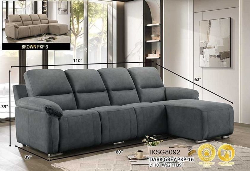 Sofa (Category: Sofas) located in Singapore. Submitted by ikfurnituresg (Listing ID 1450813288, Image 3). Description: IKSG8088 - $710 L-Shape Sofa L105" W71" H40" Material: Fabric Colour: Beige PKP-1 IKSG8089 - $470 L-Shape Sofa L84" W57" H41" Material: Fabric Colour: Brown PKP-3 + Beige PKP-1 IKSG8092 - $650 L-Shape Sofa L110" W62" H39" Material: Fabric Colour: Brown PKP-3 / Dark Grey PKP-16 IKSG8093 - $650 L-Shape Sofa L110" W62" H39" Material