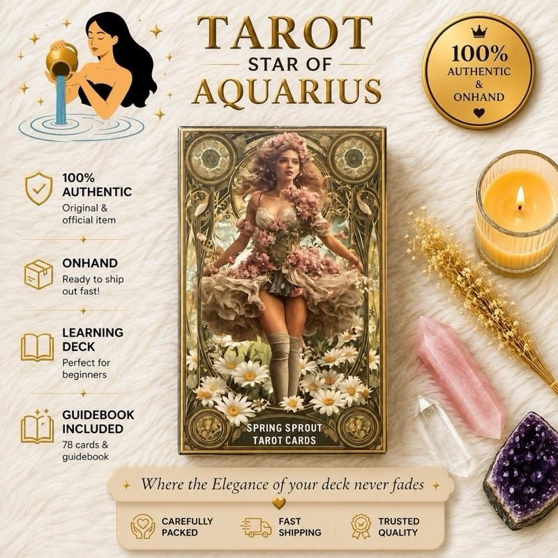 Spring Sprout Tarot 78 Cards & Guidebook Learning Deck for Beginners (Category: Storybooks) located in Bacoor. Submitted by tarotstarofaquarius (Listing ID 1450928746, Image 1). Description: New and Sealed.