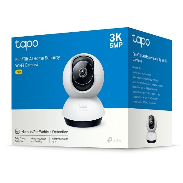 Tapo TC74 3K 5MP Pan/Tilt AI Home Security Wi-Fi Camera