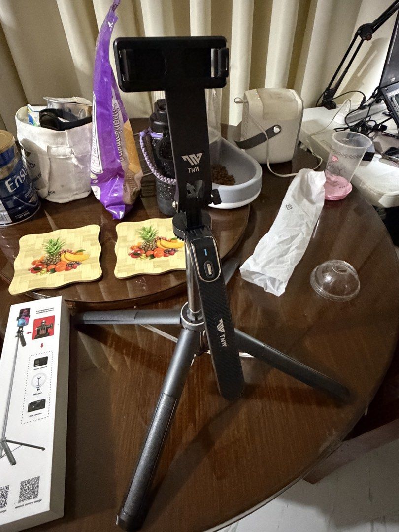 Selfie Stick Tripod with Wireless Remote (Category: Tripods & Monopods) located in Santa Cruz. Submitted by fabfinds2024 (Listing ID 1450761741, Image 3). Description: - Extends up to a massive 1.8 meters! - 360-degree rotating pan tilt for perfect angles. - Built-in tripod function for stable shots. - Compatible with iOS & Android phones, GoPro, and SLRs. - Comes with a wireless remote for easy control. - Ideal for live streaming, vlogging, and 