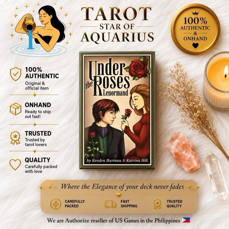 Under the Roses Lenormand by Kendra Hurtleau (Category: Storybooks) located in Bacoor. Submitted by tarotstarofaquarius (Listing ID 1450903573, Image 1). Description: NEW AND SEALED.