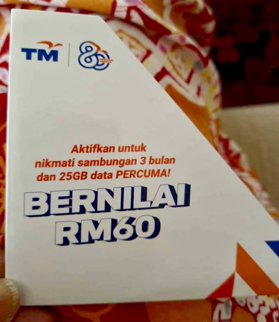 Unifi 5G Prepaid going cheap (Category: Sim Cards) located in Kuala Lumpur. Submitted by TakeItCheap (Listing ID 1450837992, Image 2). Description: - Brand new Unifi 5G Prepaid SIM pack. - Received as a gift, unused. - Offers significant savings compared to its original value. - Ideal for users seeking a cost-effective mobile plan with substantial data. - Convenient self-pickup available in SS1, Petaling Jaya, near LRT Taman Paramount..