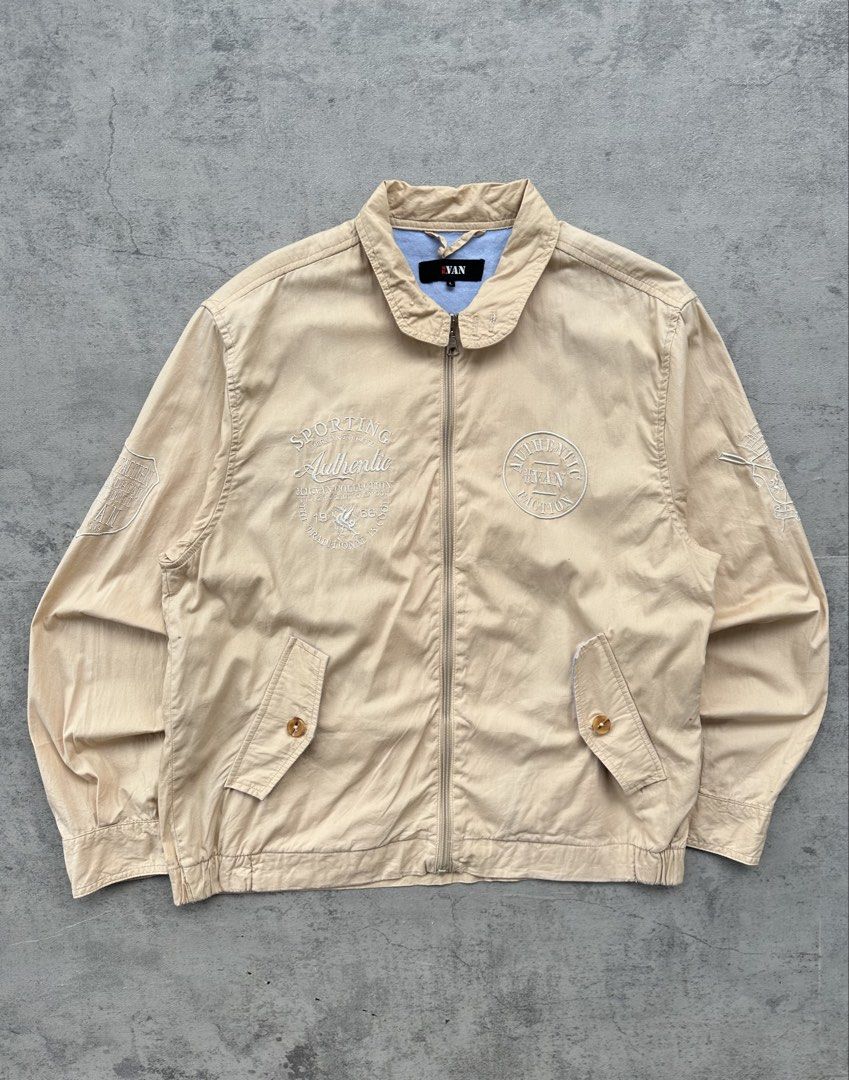 VAN Sporting Authentic Collection Jacket Beige Harrington (Category: Coats, Jackets and Outerwear) located in Cabuyao City. Submitted by _betterthanexpensive. (Listing ID 1450846214, Image 1). Description: Vintage Mr.Van Harrington Jacket Width:23 Length:26 Size:Large on tag Color Rate:10/10 In pristine condition.