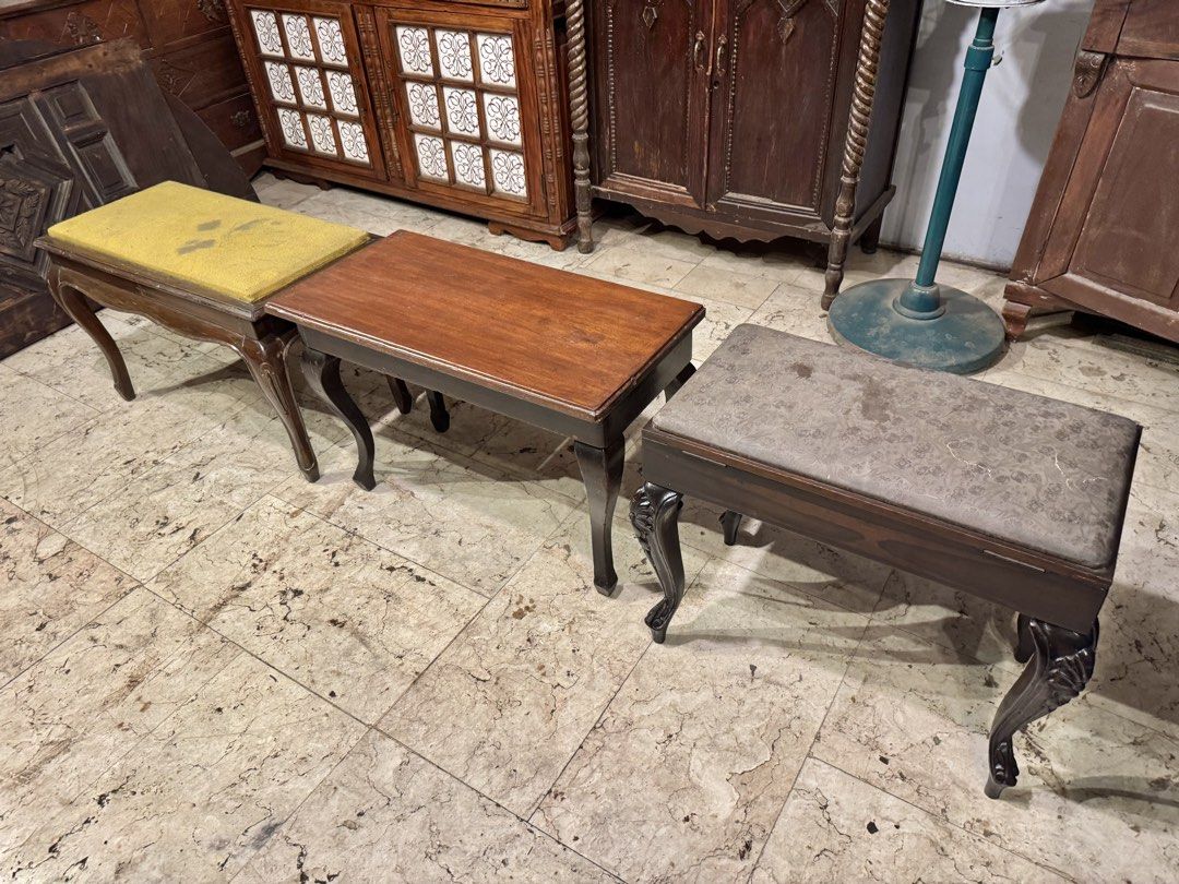 Vintage 2 seater Bench (Category: Chairs) located in Manila. Submitted by sinaunang_gamit (Listing ID 1450804067, Image 3). Description: Vintage 2 seater Bench Length left: 28 inches Length middle : 27 inches Length right: 23 inches ₱3k each.